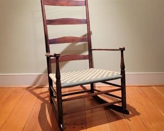 yellow and blue check rocker - 40" high x 25" wide x 27" deep