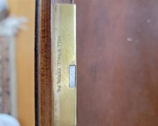 Leather inlay desk - 31" high x 61" wide x 30" deep