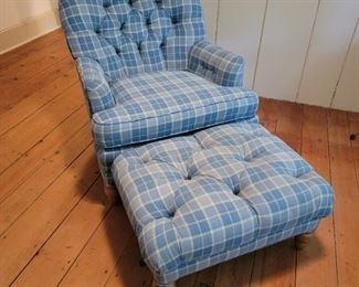 Chair 32" high x 32" wide x 32" deep; Ottoman 14" high x 28" wide x 21" deep