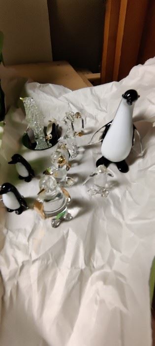 Various Collectible Glass Penguins 