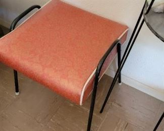 Orange pleather chair