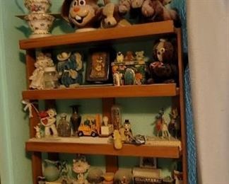 Shelf with miniature collectibles