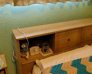 Twin bed headboard and mattress
