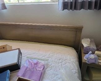 Queen bed mattress and headboard