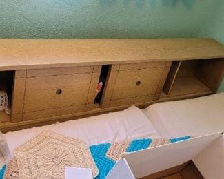 Wood headboard and Twin bed