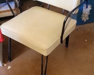 White padded chair