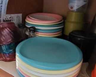 Boontonware plastic pastel colored plates