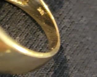 14K gold and gem ring