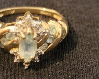Real 14K gold and gem ring