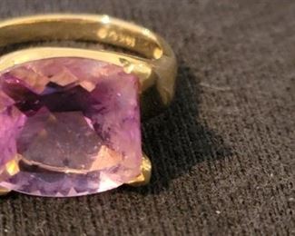 14K gold and gem ring