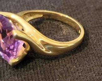 Real 14K gold and gem ring