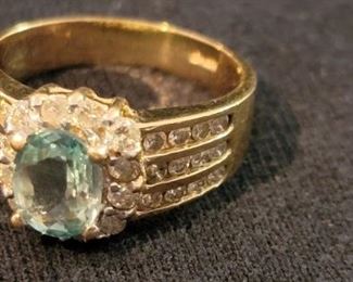 14K gold and gem ring
