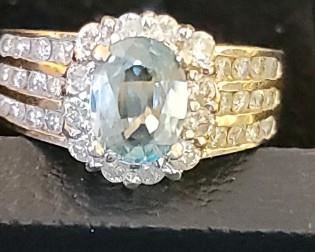 Real 14K gold and gem ring