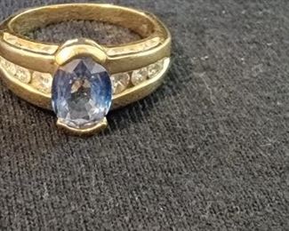 Real 14K gold and gem ring