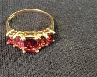 Real 14K gold and gem ring