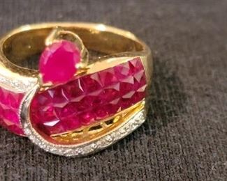 Real 14K gold and gem ring