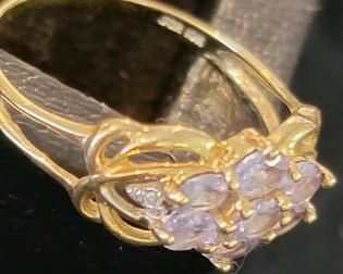 14K gold and gem ring