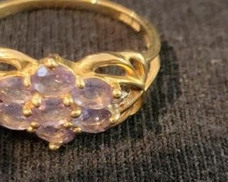 14K gold and gem ring