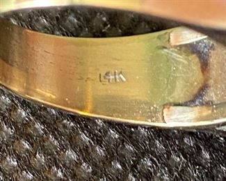 14K gold and gem ring