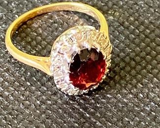 Real 14K gold and gem ring