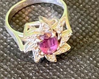 Real 14K gold and gem ring