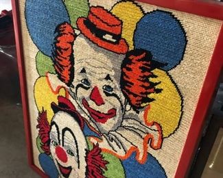 Vintage Clown Needlepoint