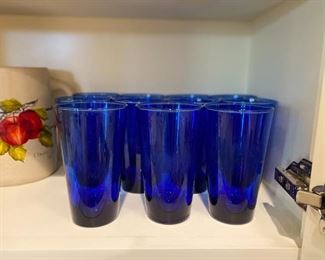 Blue glassware