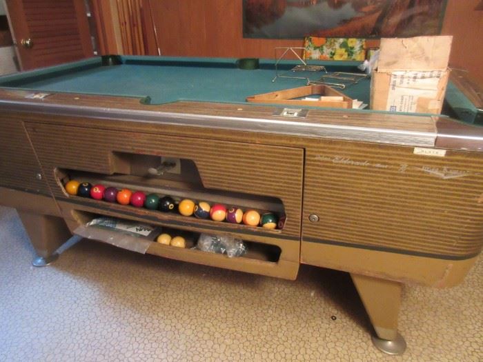 Coin operated El Dorado pool table from "Hi Ho" club