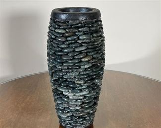 SMOOTH PEBBLE VASE | Very heavy! 12 in. tall 