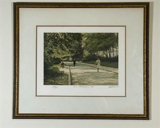 HAROLD ALTMAN (1924 - 2003) | Framed behind glass, lithograph etching "Parc Montsouris 1982" 243/255, signed by artist lower right corner; 18-1/2 x 21-1/2 in. framed 
