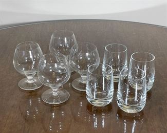 (8pc) CORDIAL AND SHOT GLASSES | 4 small cordial glasses, 4 shot glasses; tallest 3 in. 