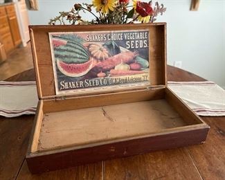 Large Vintage Shaker Seed Company Wood Box