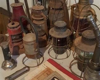Railroad and Barn Lanterns. Adlake, and Soo Line Lanterns.