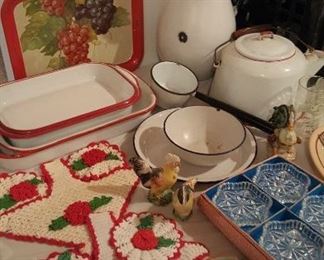 Retro Kitchen items, and graniteware