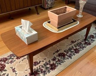 Mid century modern coffee table and runner