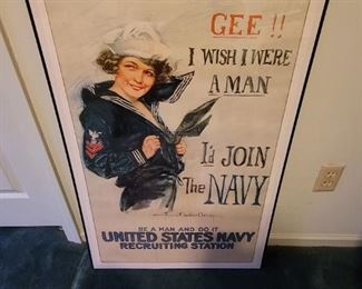 Navy themed framed print
