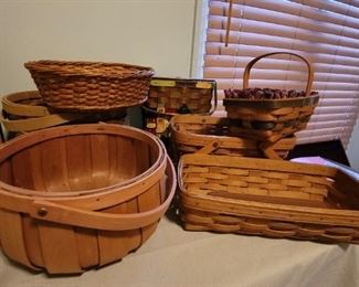 Longaberger baskets and stone