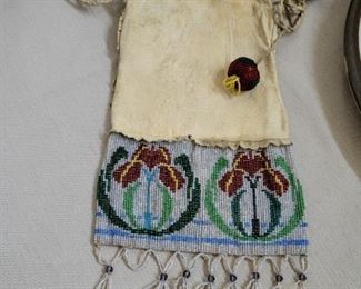 Native American Pouch with hide and beading
