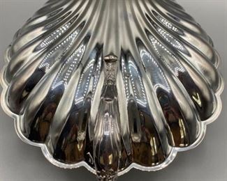 Silver plated shell serving dish