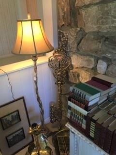 A few books on the right, plus the lamp, and one gigantic key.