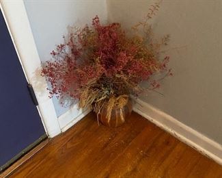 Dried Flowers, Handmade Wooden Flower Pot