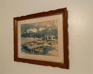 Framed and Signed R.D. Cline Watercolor