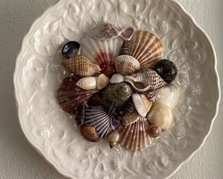 Decorative Plate with Seashells Hand Crafted