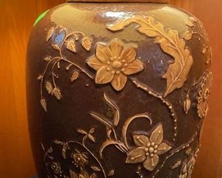 Vintage Lamp with Floral Raised Pattern