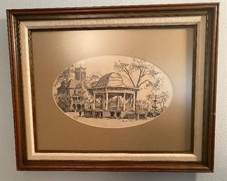 Framed & Signed Pen & Ink Art  