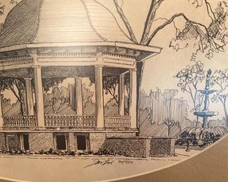 Framed & Signed Pen & Ink Art  