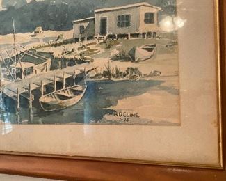 Framed and Signed R.D. Cline Watercolor