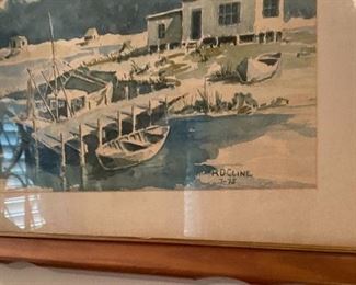 Framed and Signed R.D. Cline Watercolor