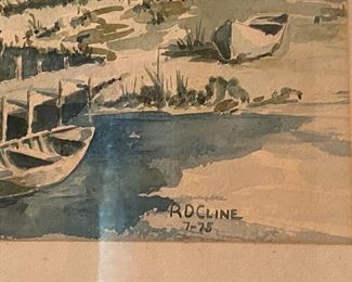 Framed and Signed R.D. Cline Watercolor