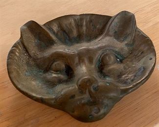 Brass Cat Dish